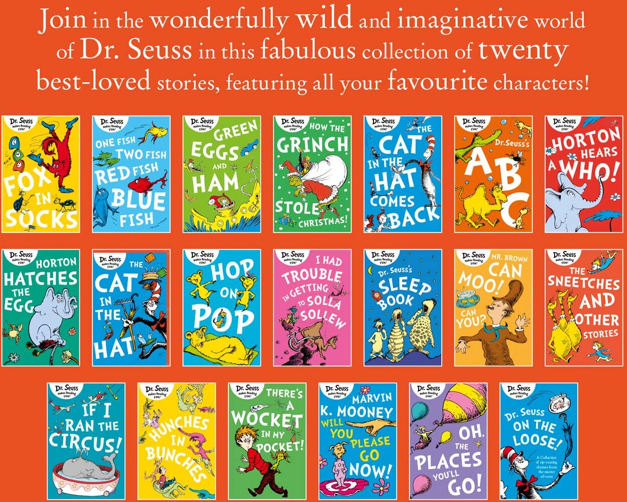 HarperCollins Children's Books The Wonderful World of Dr Seuss 20 Books Collection Set by Dr. Seuss - Hardback - Ages 3-7 - Classic Rhyming Stories Gift Set