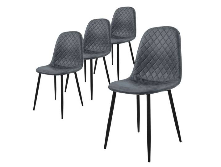 ML-Design Chaise de salle à manger Lot de 4 Anthracite Chaise de cuisine en similicuir avec pieds en métal