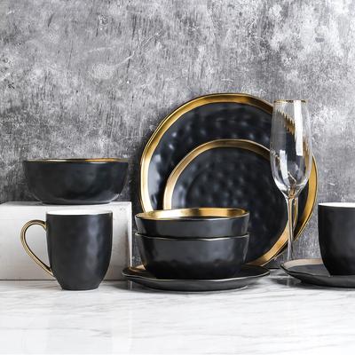 Stone Lain Porcelain Gold Halo Dinnerware Set