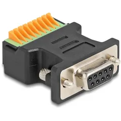 DELOCK D-Sub 9 Bu > Terminalblock Adapter mit Drucktaster