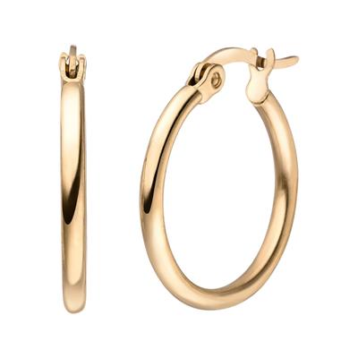 Paar Creolen JOBO, rosa (roségoldfarben), Ohrringe, Damen, 20mm, Edelstahl, Edelstahl roségoldfarben beschichtet 20 mm