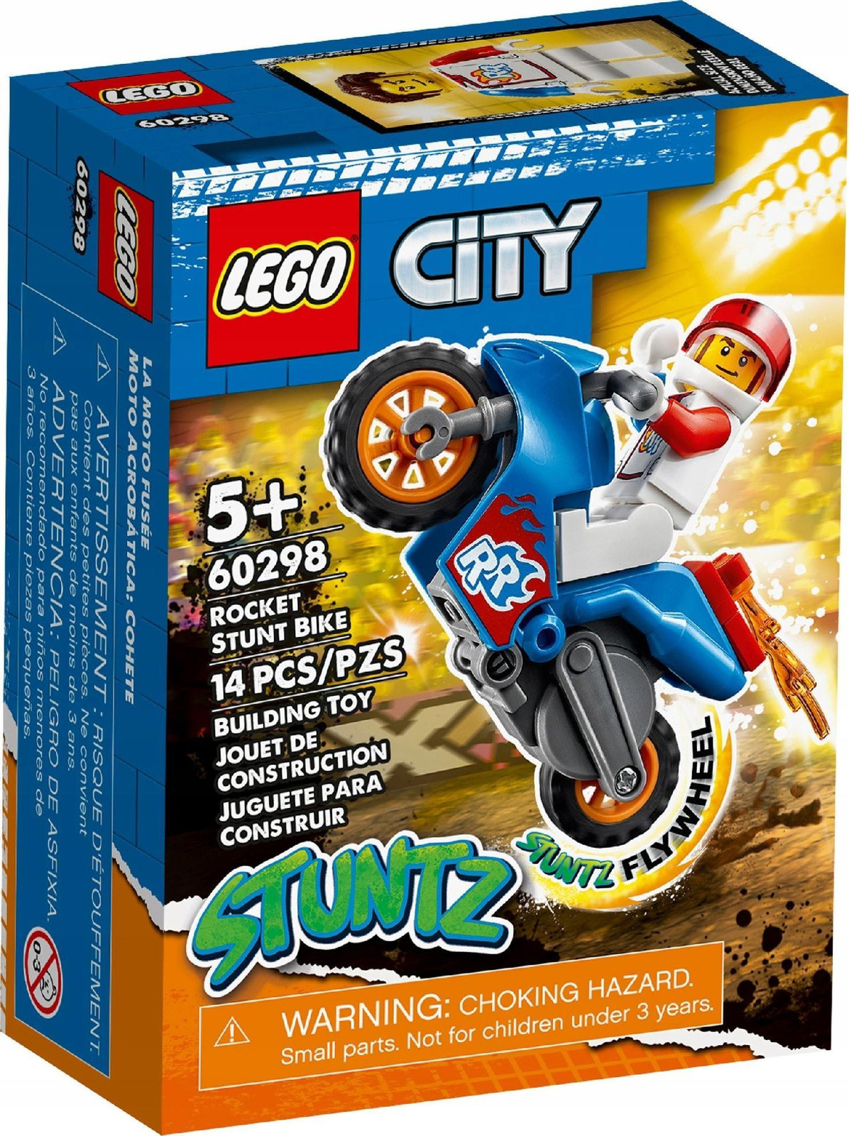 LEGO City Stuntz Raketen-Stuntfiets 60298 met motorfiets en minifiguur