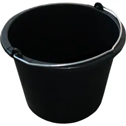 Kunststoffeimer Nölle, Baueimer schwarz 20 L Eimer mit Knopfbügel