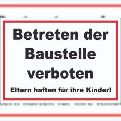 HB-Druck Betreten der Baustelle Aufkleber schwarz-weiß-rot A5 (148x210mm)