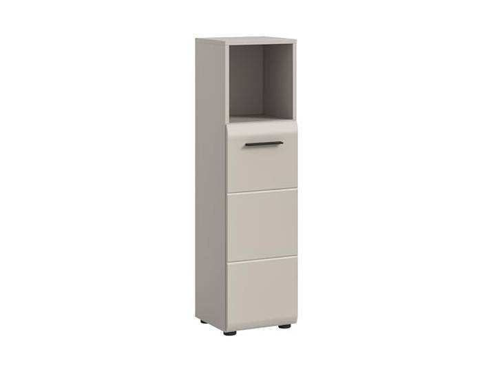 xonox.home – Midischrank Ice 30x110x30 cm in Kaschmir Melamin und Kaschmir matt – Ideale Lösung für jedes Badezimmer – Elegantes Möbelstück, perfekt für zusätzliche Ordnung