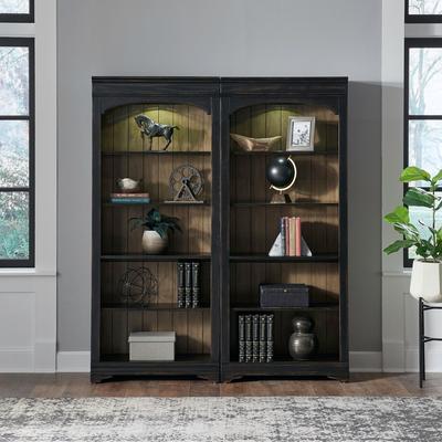 Liberty Furniture Meritage 2 Piece Bunching Bookcase Set with LED Light - W64 x D14 x H76