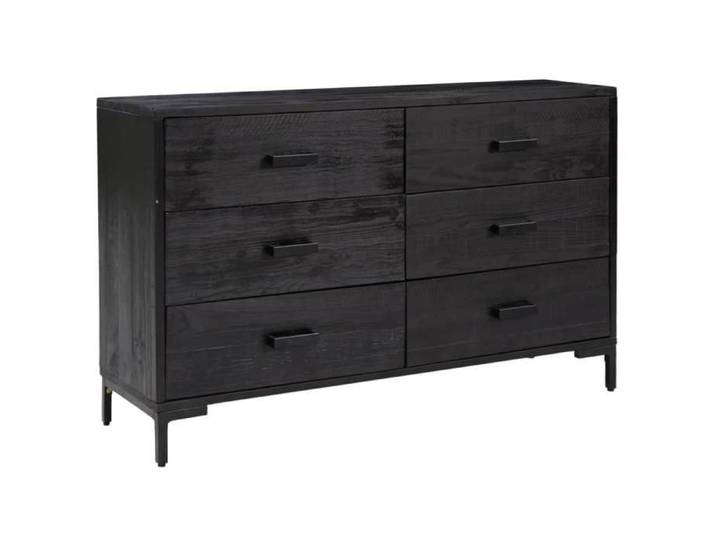 Buffet bas armoire commode Buffet Noir 110x35x70cm Bois de pin massif 4797861 FrenchDays