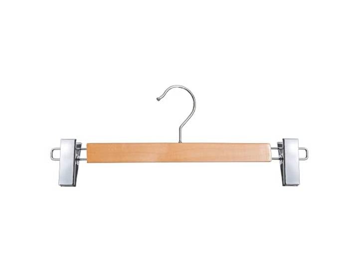 Holzbügel mit Klammersteg Kleiderbügel Hosenbügel Rockbügel Holzbügel Garderobenbügel Ladenausstattung 35 cm, natur, lackiert , verschiebbare Klammern (100 Stück)