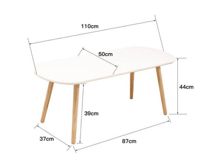 QIAN Table Basse en Bois Scandinave Blanc - Table de Salon sera un complément parfait à votre salon - 110 x55 x45 cm