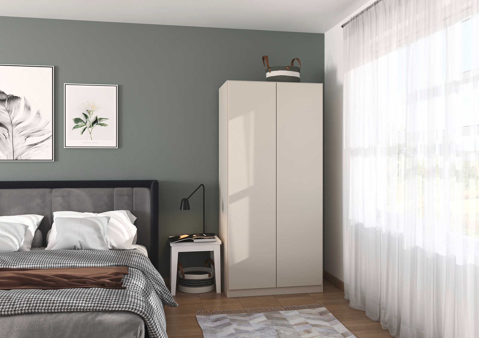 home24 Costa Draaideurkast beige/kasjmier basic Breedte: 91 cm