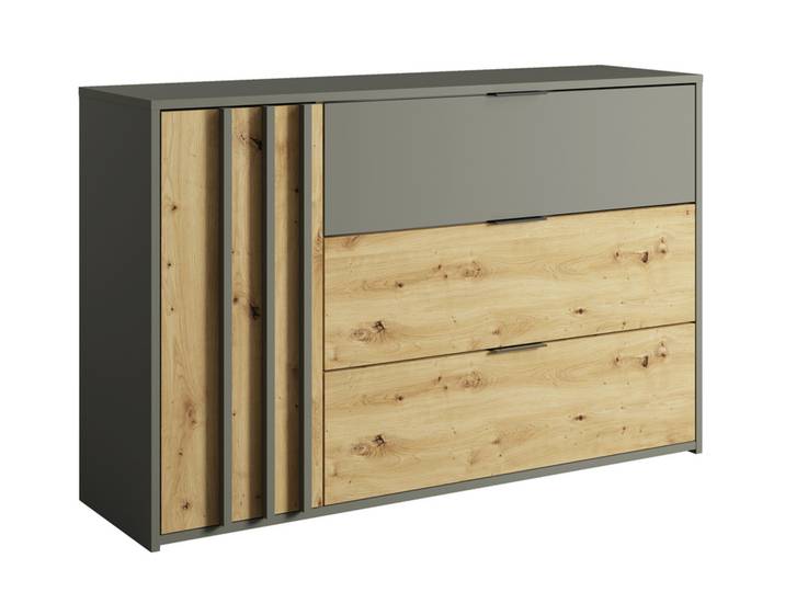 Commode Rimini Gris Anthracite/chene Artisan - Basika