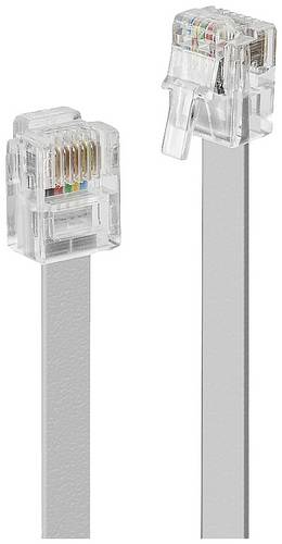 LINDY Telefon (analog) Anschlusskabel [1x RJ12-Stecker 6p6c - 1x RJ12-Stecker 6p6c] 15m Grau