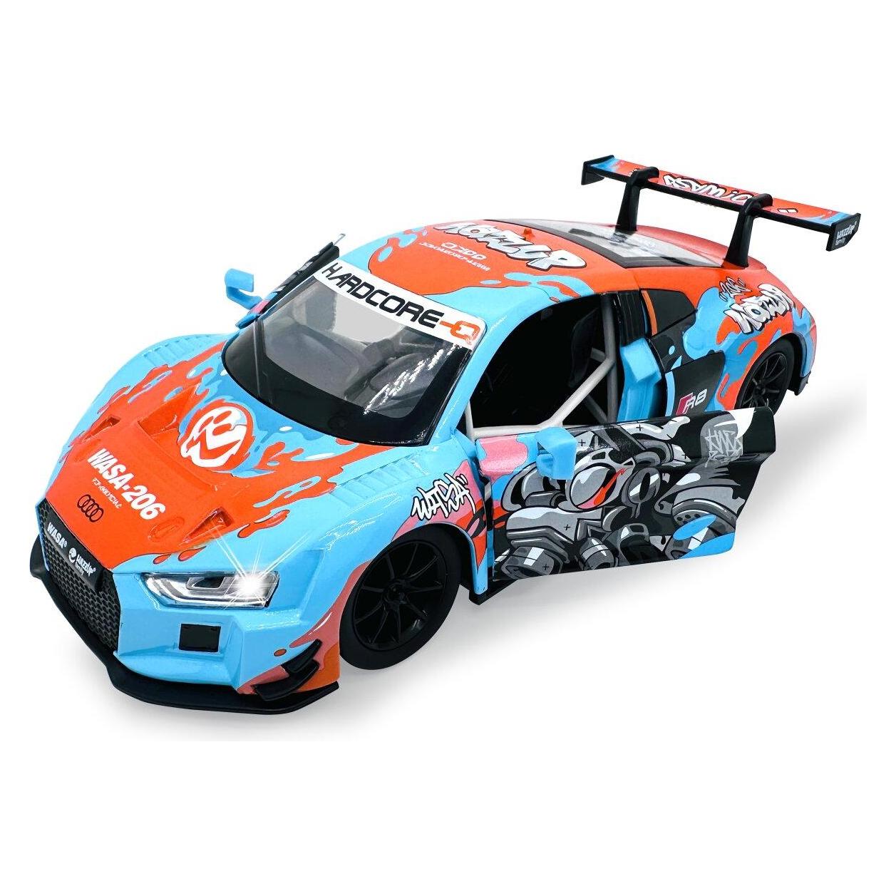 Blau Audi R8 LMS Diecast 1:24 inkl. Knopfzellen (402605)