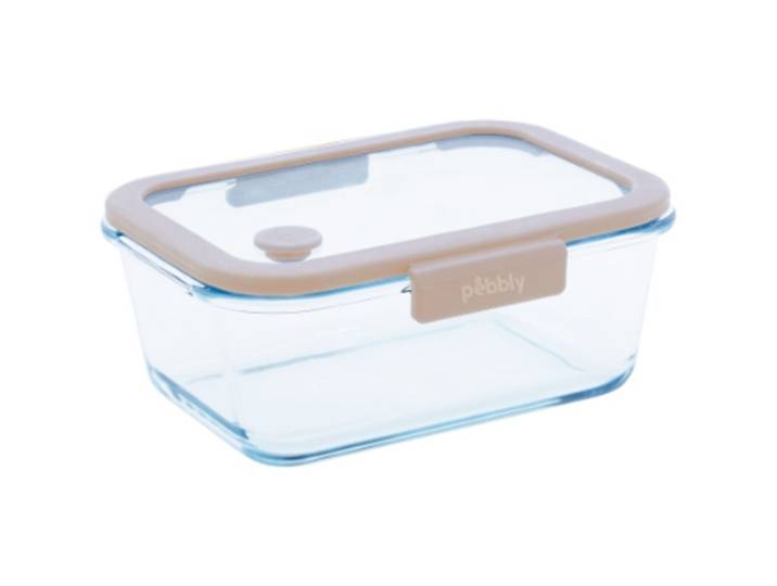 Diverse Pebbly Vakuum Vorratsdose aus Glas 14.8x11.7x7.1cm, 46cl - 541