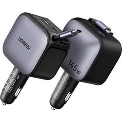 UGREEN Nexode EC604 145W Car Charger Kfz Ladegerät 145 W 3x USB-C®, 1x USB-A QC 4+, USB PD 3.0 Grau KFZ, LKW aufwickelbares USB-C®-Kabel 55910B