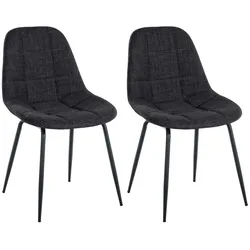 CLP 2er Set Stuhl Tom Stoff   Farbe: dunkelgrau, Material: Stoff