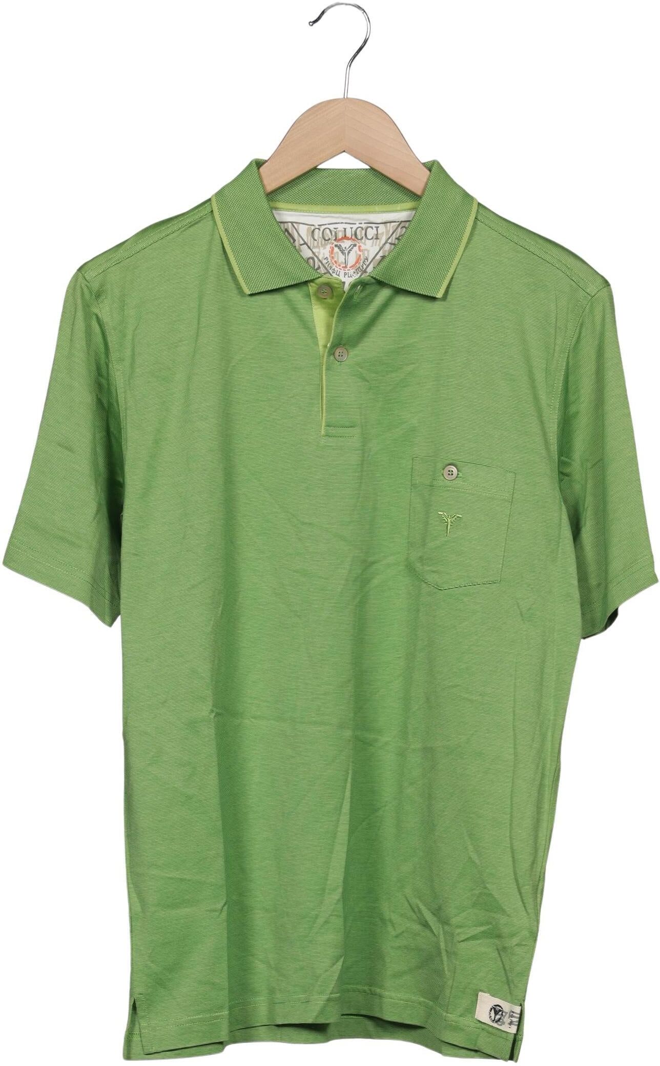 Carlo Colucci Herren Poloshirt, Hellgrün, Gr. S, Baumwolle - Second Hand