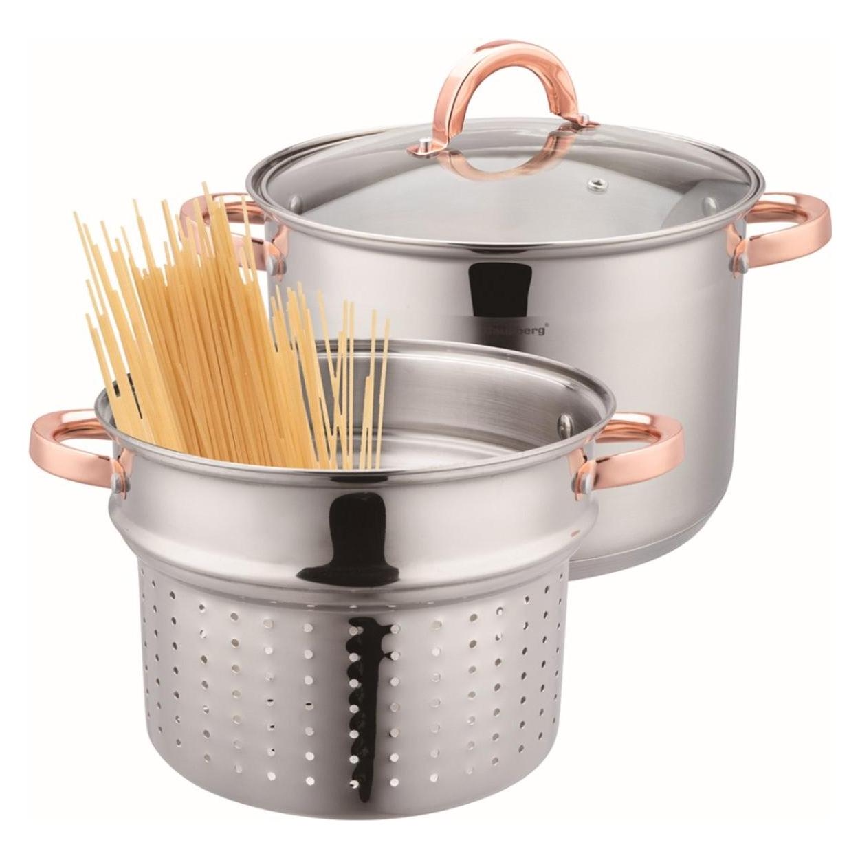 Klausberg Topf mit Pastaeinsatz (Edelstahl, 24 x 17 cm) (7739)