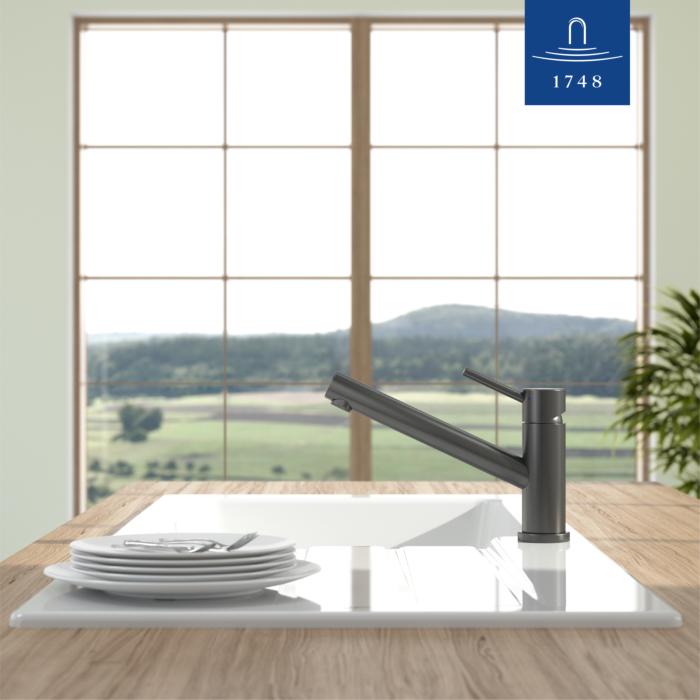 Villeroy und Boch Como Window Küchenarmatur 92570005 14,8 l/min, umlegbar, Edelstahl anthracite