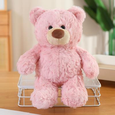 Uplifted Trends Three Color Bear Plush Toy For Couples Cute Teddy Bear Plush Doll Stuffed Animal For Sweethearts pink