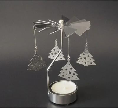 Uplift Essentials Spinning Rotary Metal Carousel Candle Holder xmas Tree