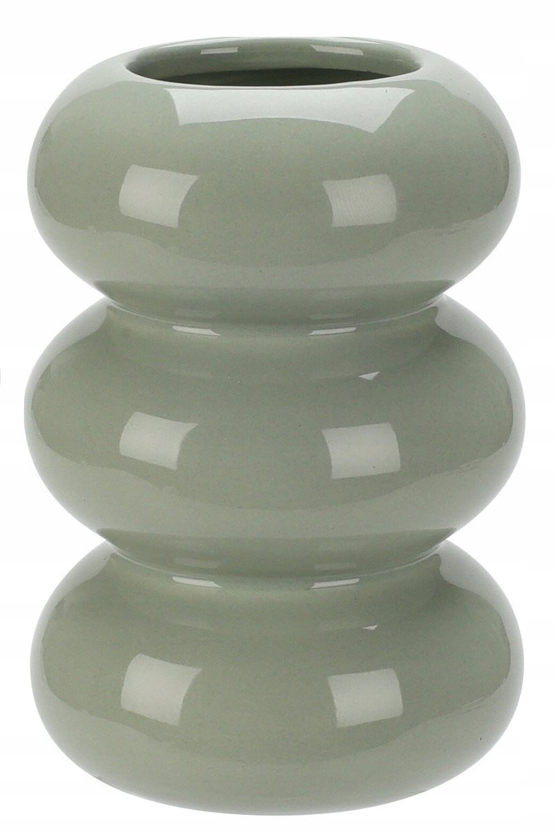 Koopman Decoratieve Vaas - Grijs - Keramisch - Hoogte: 10 cm