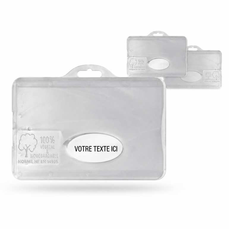 Porte-badge personnalisable 100% végétal translucide