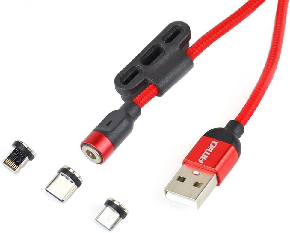 AMiO 02522 Câble de charge USB couleur Rouge