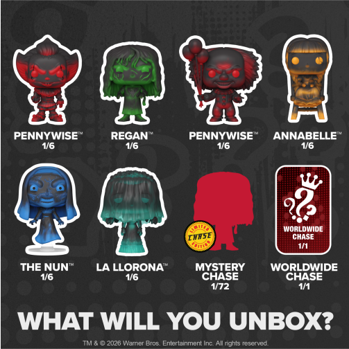 Funko Pop! Mystery - Warner Bros Horror Vinyl Figure - (1 in 72 Chance of Chase + 1-of-1 Worldwide Chase)
