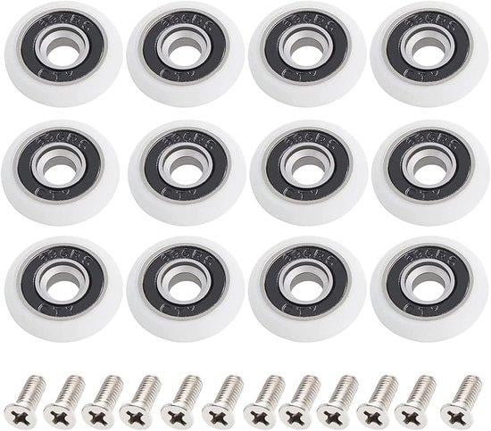 Set van 12 douchedeur rollers met 23 mm wielen