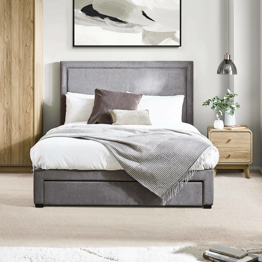Brayden Studio Mayfair Upholstered Storage Bed Gray Double (145 x 209 cm)