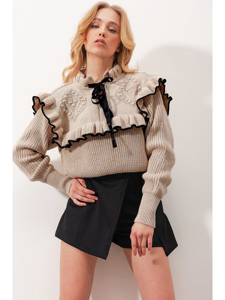 Happiness Istanbul Pullover in Beige - onesize
