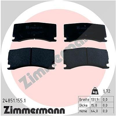 Zimmermann Bremsbelagsatz, Scheibenbremse [Hersteller-Nr. 24851.155.1] für Peugeot, Jaguar