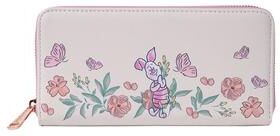 Women's Loungefly x Disney Piglet Floral Zip Around Wallet Winnie The Pooh by Loungefly in Pink (Size ONE SIZE)