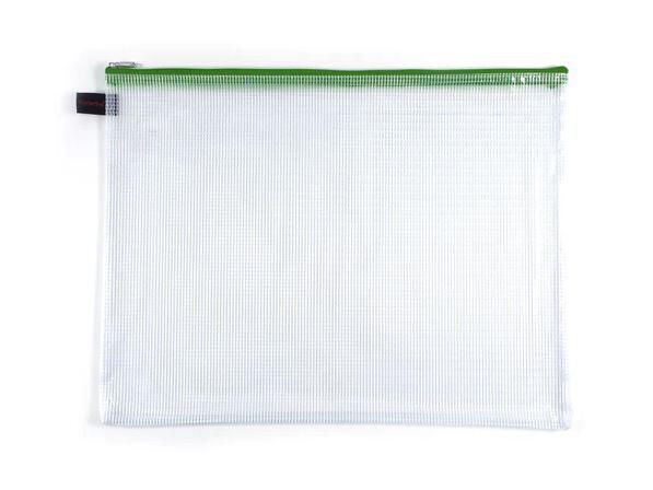 FolderSys Reißverschlussbeutel B4 - transparent/grün 40401-50