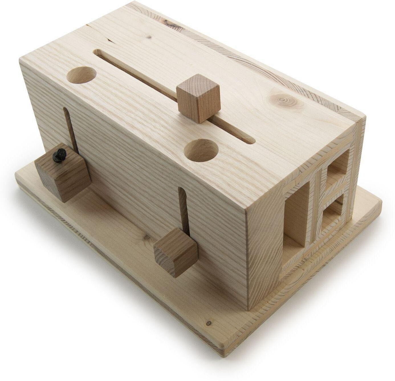 Tier-Intelligenzspielzeug "Hundespiele.ch Mischpult mittel-schwierig", braun, B:26cm H:15,5cm T:19cm, Holz, Tierspielzeuge, Tier-Intelligenzspielzeug, Holzart: Buche, Esche, Fichte (Deutschland) braun Einheitsgröße