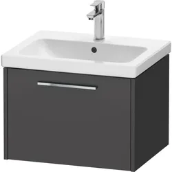 Duravit D-Code Waschtischunterschrank DC4665010490000 Griff Chrom, Graphit Matt, Wandhängend, Auszug 1, 584x400x460 mm
