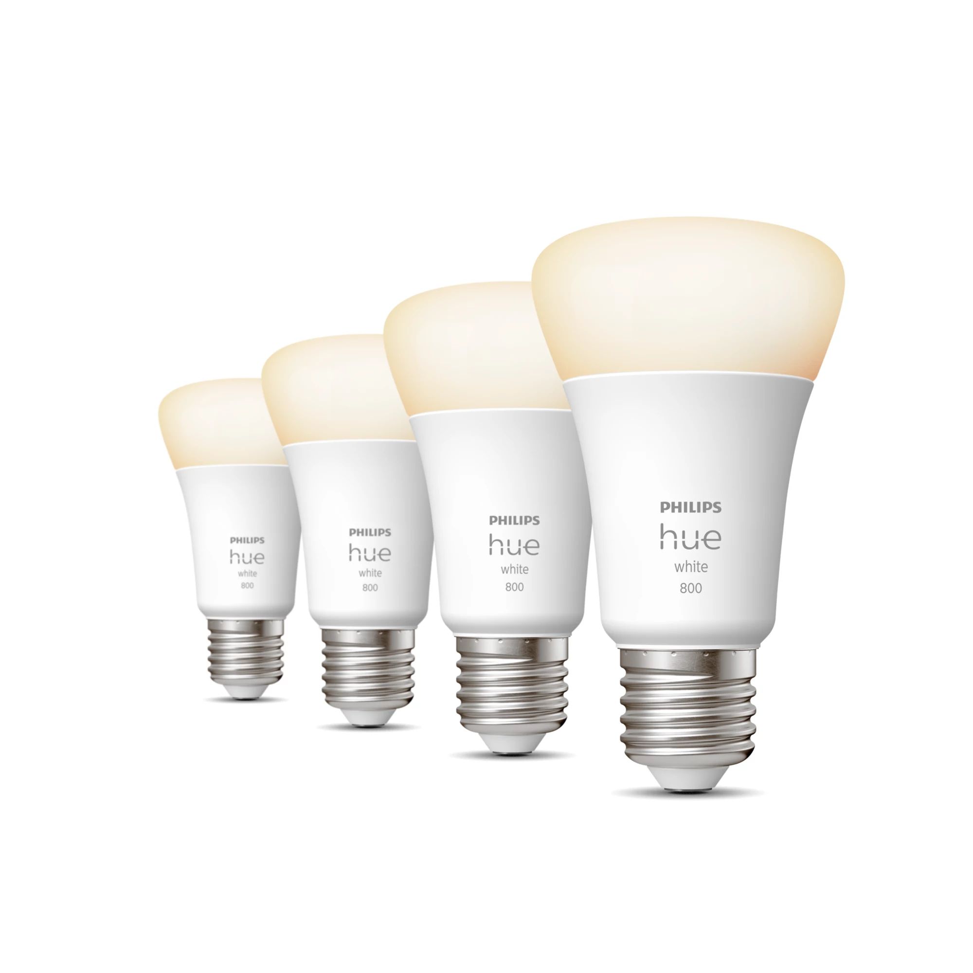 Philips Hue White E27 A60 Viererpack LED Intelligentes Leuchtmittel Weiches Weiß 8719514319141