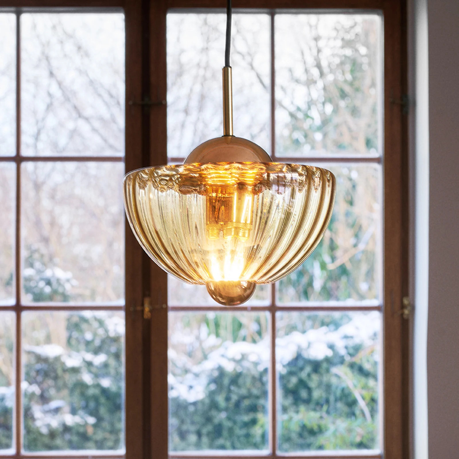 Lotus hanglamp Amber DESIGN BY US van glas
