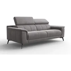 SOFA FIERO 3-Sitzer, Dunkelgrauer Veloursstoff