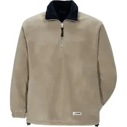 Fleece Troyer "RELAX" mit Zip-Kragen - XL - camel/marine