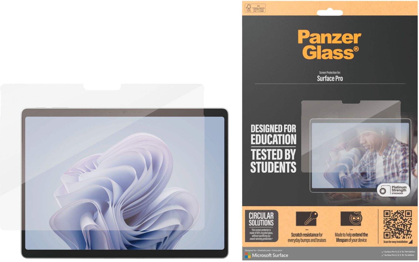 CARE BY PANZERGLASS Displayschutzfolie "Screen Protector", transparent, B:24,5cm H:0,3cm T:36mm, Displayfolien, Displayschutz, Schutzfolie, Blickschutz, kratz- & stoßfest, Displayschutzfolie