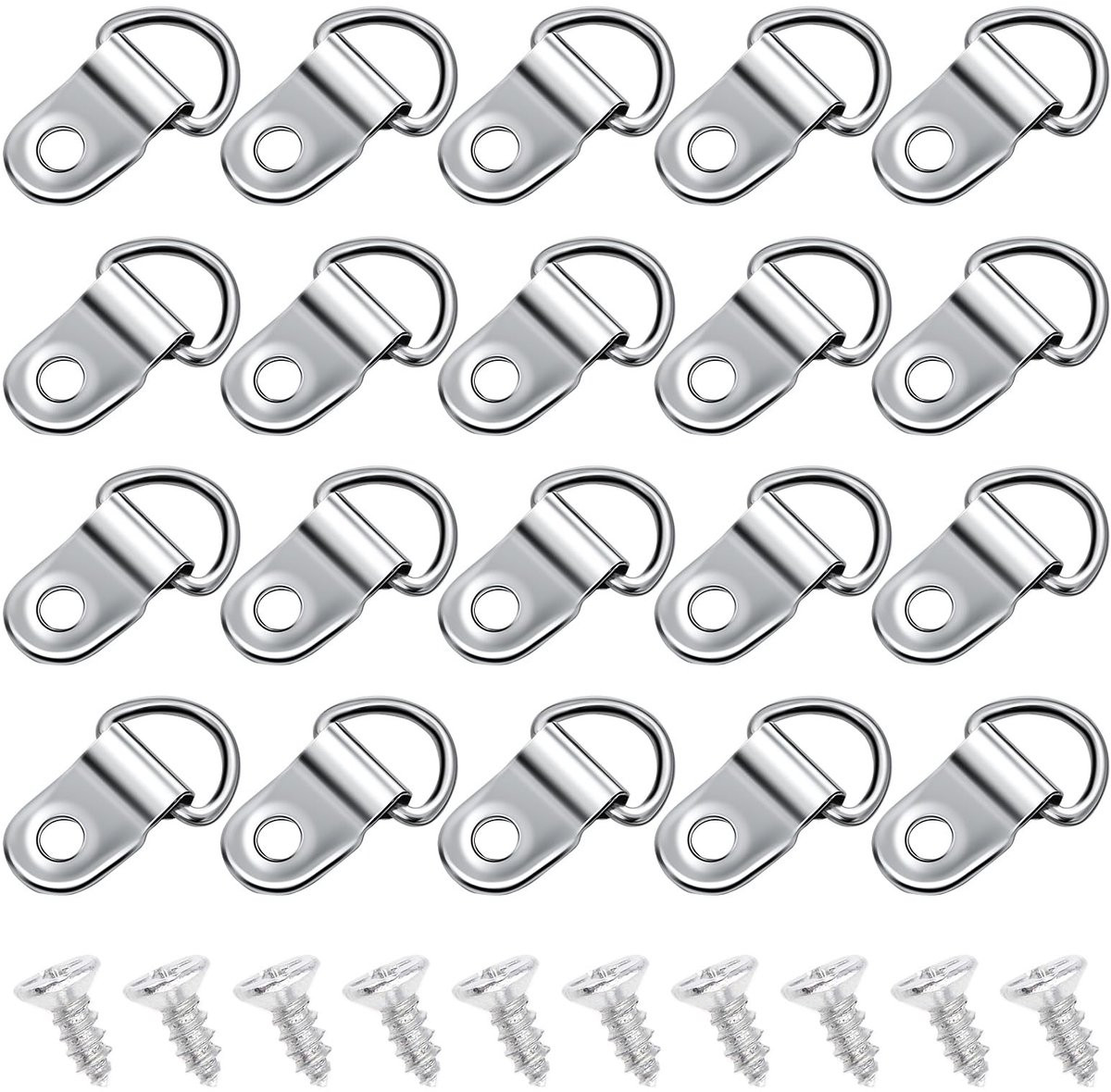 Dailygoods Sjorring 60 stuks D-ring fotohanger Roestvrij staal