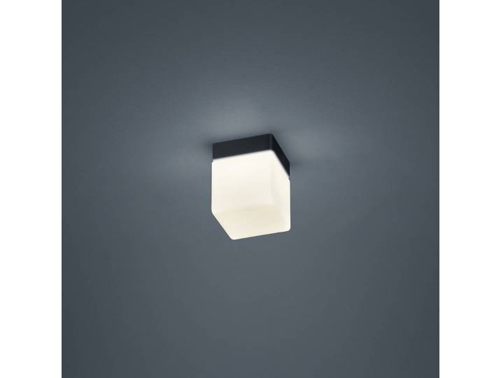 Plafondlamp Keto, zwart, Badkamer, Glas, Modern, Plafondlamp badkamer