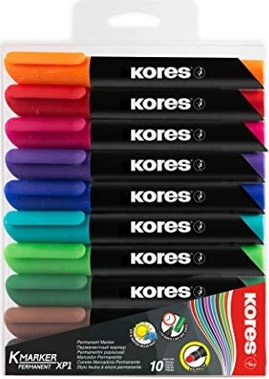 KORES K-MARKER permanent - runde Spitze 3 mm - Set mit 10 Farben