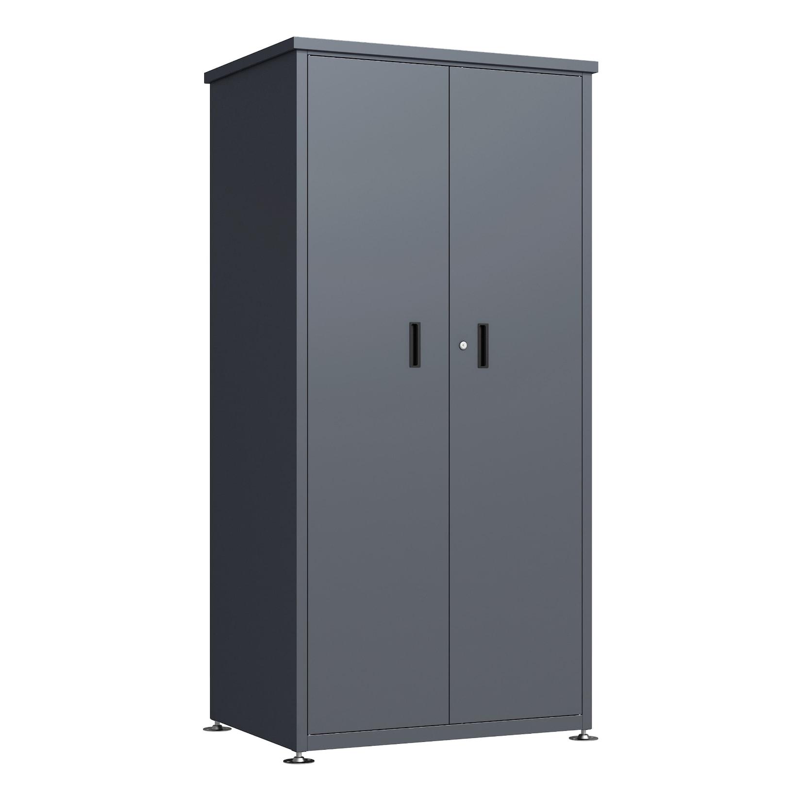Gartenschrank LÜBECK 90x65x187cm, Stahl anthrazit