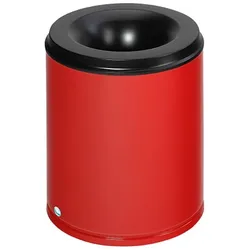 PROREGAL Selbstlöschender Papierkorb | 80 Liter, HxBxT 56x46,5x46,5cm | Verzinkter Stahl | Rot | Papiereimer Mülleimer für Papier
