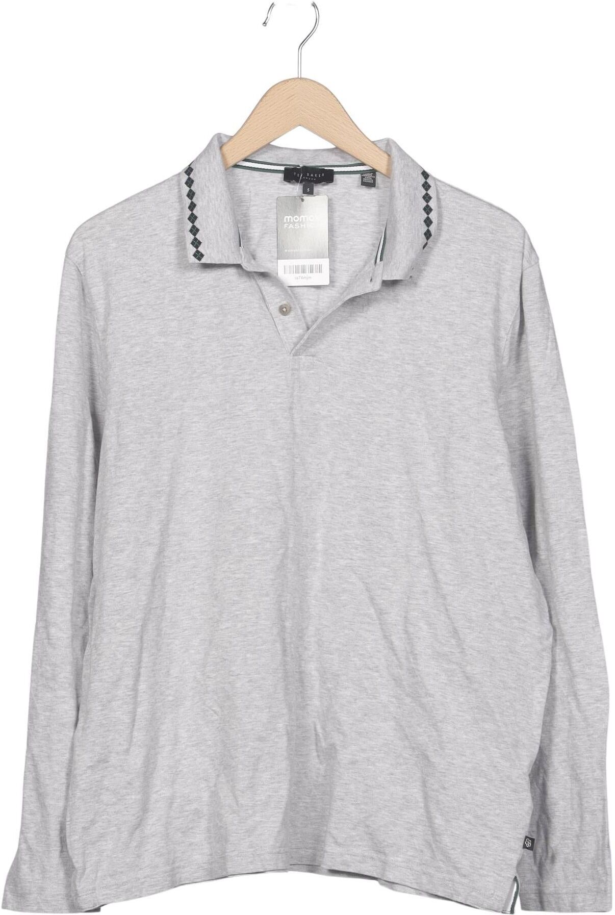 TED Baker Herren Poloshirt, Grau, Gr. XL (Ted Baker 5), Baumwolle - Second Hand