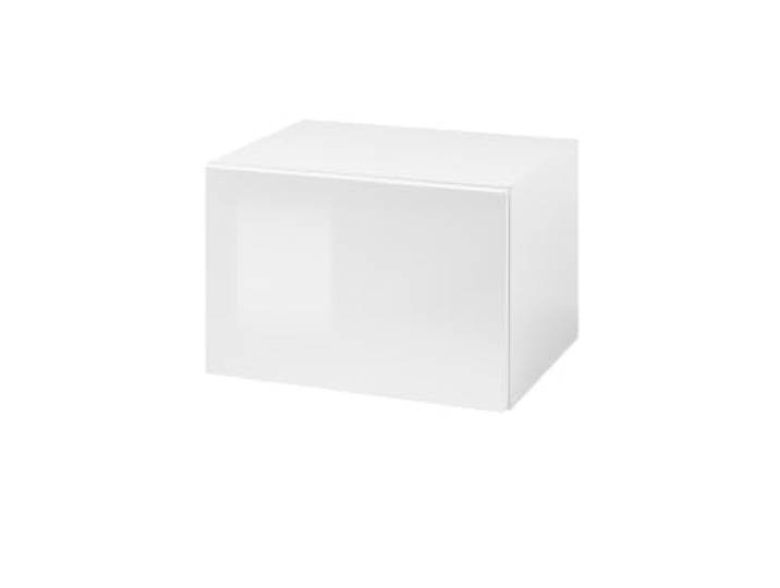 LIVOJO M14 Wohnzimmer Stauraumschrank Schrank niedrig 45 x 31 x 38 cm Weiß Hochglanz