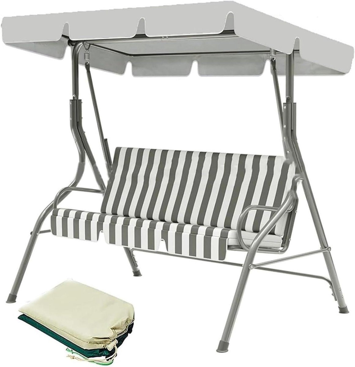 Grijs vervangend dak voor schommelbank - Waterdicht Oxford materiaal - 142 x 120 cm